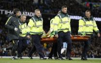 Britain Soccer Football - Manchester City v Manchester United - Premier League - Etihad Stadium - 27/4/17 Manchester City's Claudio Bravo is stretchered off injured Reuters / Darren Staples Livepic