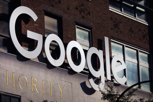 NEW YORK, NEW YORK - OCTOBER 20: Google's offices stand in downtown Manhattan on October 20, 2020 in New York City. Accusing the company of using anticompetitive tactics to illegally monopolize the online search and search advertising markets, the Justice Department and 11 states Tuesday filed an antitrust case against Google. (Photo by Spencer Platt/Getty Images)