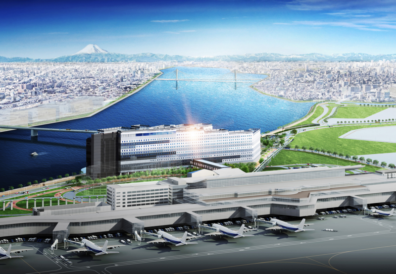 日本東京羽田國際機場第三航廈推出全新複合式商業設施「HANEDA AIRPORT GARDEN」，不只一次進駐2間機場飯店、露天溫泉，還集結60多間店舖的商店家與20家餐飲品牌，讓經由羽田機場轉機的旅客，多了消磨時間的好去處。（ⒸSumitomo Fudosan Retail Management Co.,Ltd.提供）