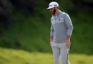 February 19, 2017; Pacific Palisades, CA, USA; Dustin Johnson before putting on the seventh hole green during the final round of the Genesis Open golf tournament at Riviera Country Club. Mandatory Credit: Gary A. Vasquez-USA TODAY Sports