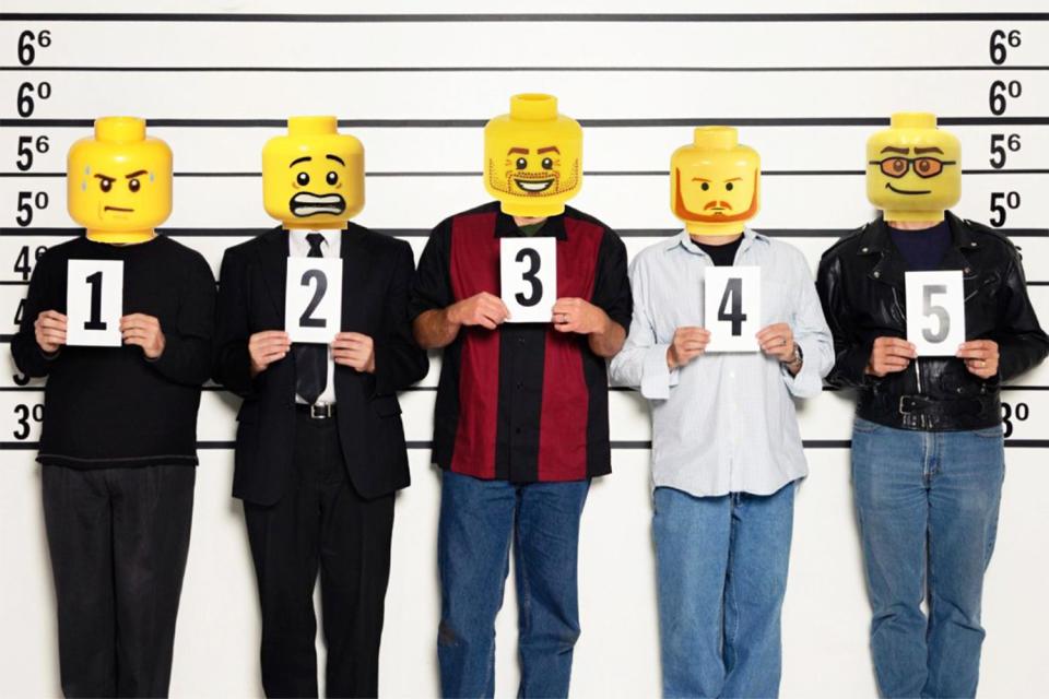 <p>Murrieta Police Department</p> Murrieta Police Department using Lego heads as mugshots