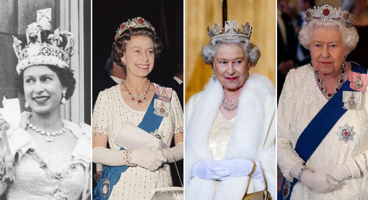 Images of Queen Elizabeth II, who maintained the same hair style throughout her 70 year reign. (Getty Images)