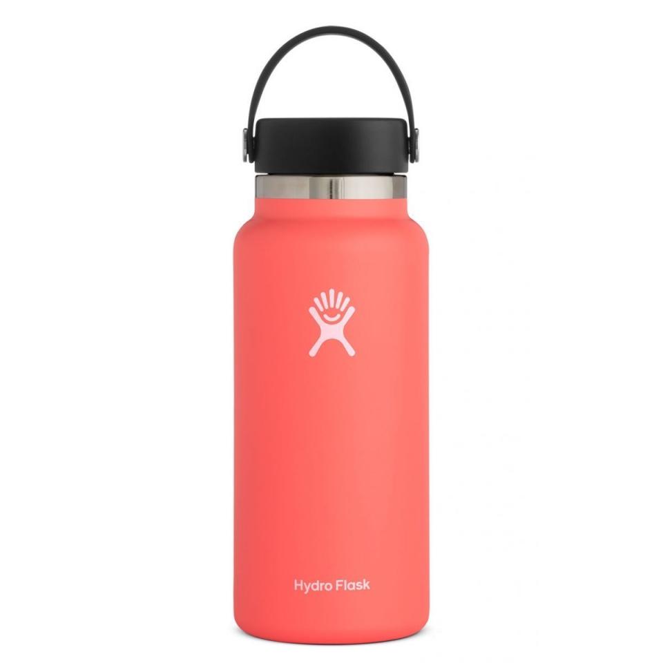 <p><strong>Hydro Flask</strong></p><p>hydroflask.com</p><p><strong>$44.95</strong></p><p><a href="https://go.redirectingat.com?id=74968X1596630&url=https%3A%2F%2Fwww.hydroflask.com%2F32-oz-wide-mouth%2Fcolor%2Cwatermelon%2Ca%2C92%2Co%2C294&sref=https%3A%2F%2Fwww.seventeen.com%2Ffashion%2Ftrends%2Fg29036093%2Fvsco-girl-brands-starter-pack%2F" rel="nofollow noopener" target="_blank" data-ylk="slk:Shop Now;elm:context_link;itc:0;sec:content-canvas" class="link ">Shop Now</a></p><p>This little baby will keep your iced coffee chilled for up to 24 hours. Plus, VSCO girls love the strap for tying homemade friendship bracelets. </p>