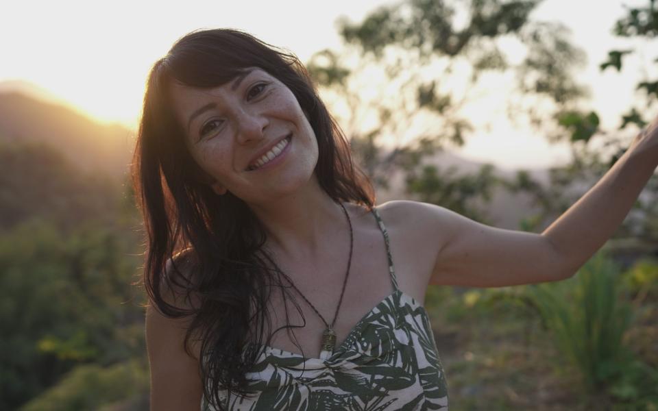 Vanessa Forero at sunset at her lodge in Colombia