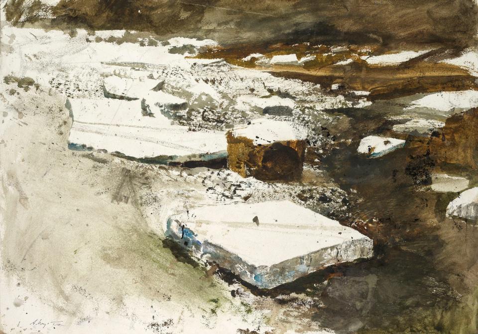 Andrew Wyeth. Untitled, 1968, Watercolor on paper, B1836. Unframed: 20 x 28 in. Collection of the Wyeth Foundation for American Art.