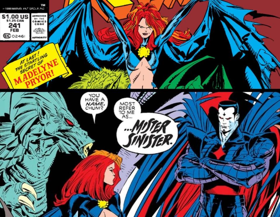Madelyne Pryor learns the truth from Mister Sinister, her creator, in X-Men: Inferno. (Art by Marc Silvestri). 