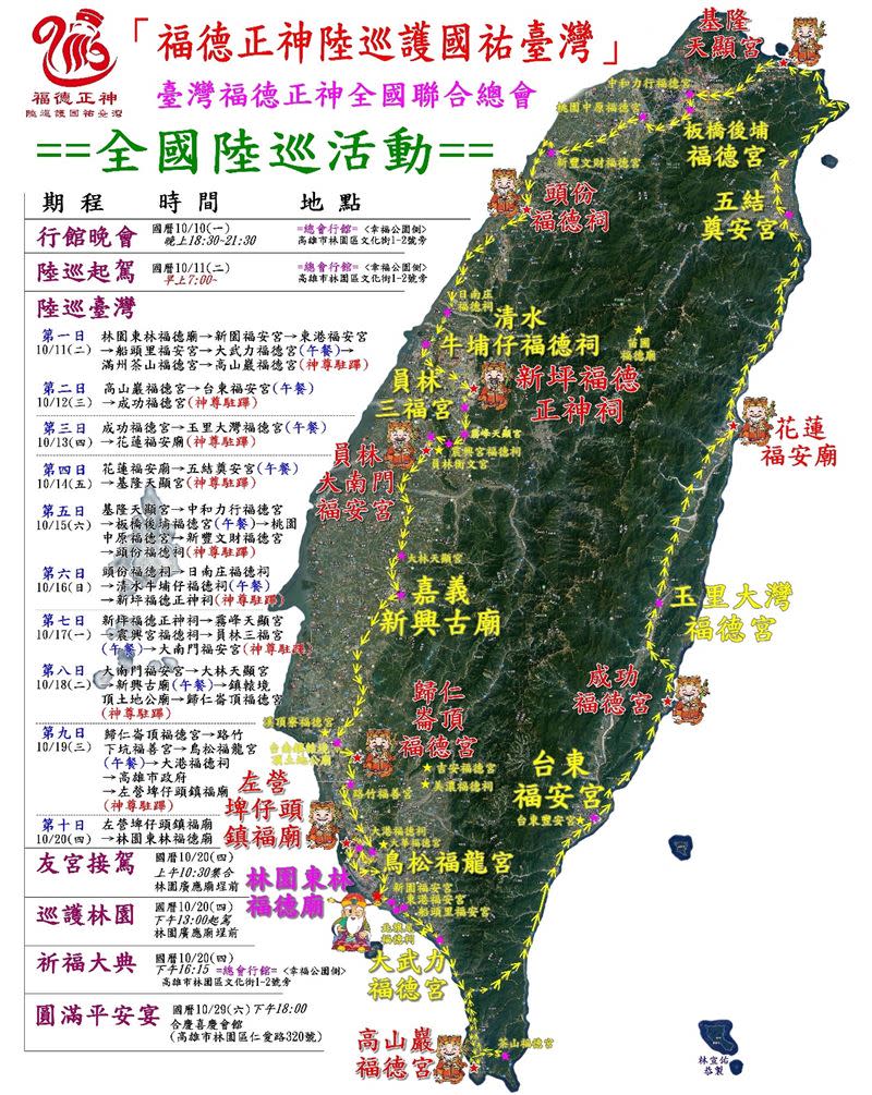 全國陸巡活動路關圖（圖／東林福德廟提供）