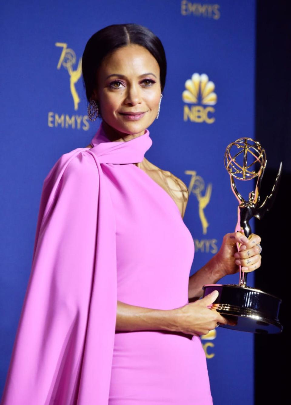 Thandiwe Newton attending the Emmy Awards in Los Angeles, California