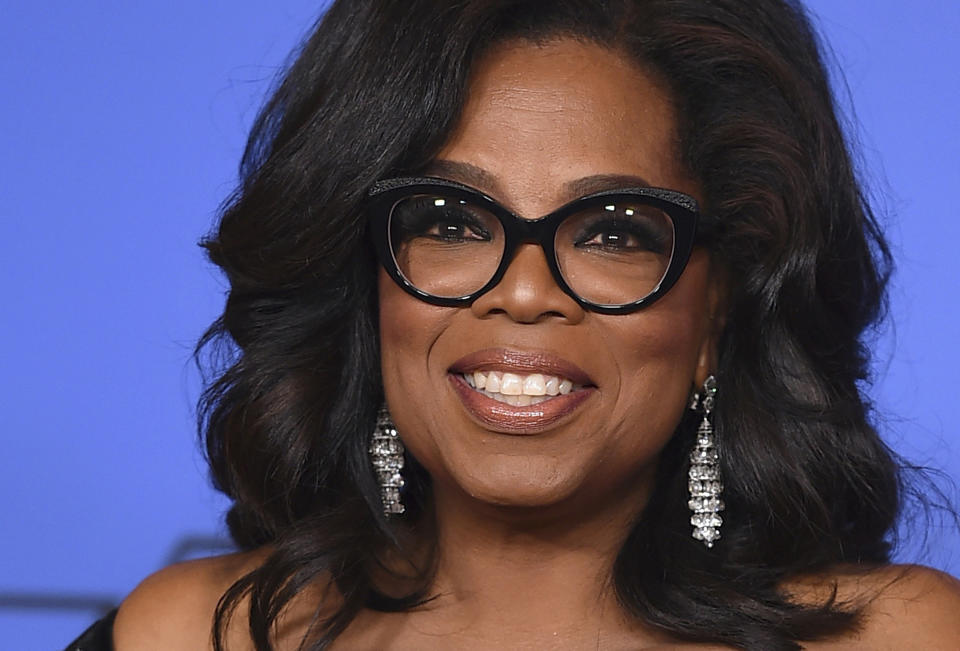 Oprah Winfrey at the 2018 Golden Globes. (Photo by Jordan Strauss/Invision/AP)