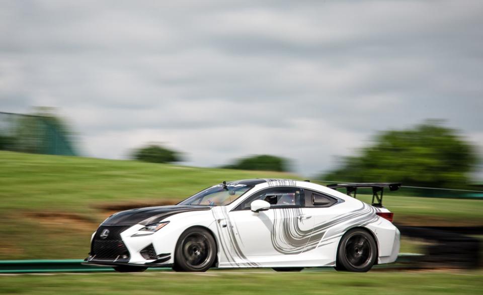 <p>Horsepower: 500 (est.); Weight: 3130 lb (est.); Price as tested: N/A<br><br></p><p>We can’t classify this thing as a real car because it’s not. Yet.<br><br></p><p>This special RC F is a one-off prototype vision for a track-only toy like the Aston Martin Vulcan. Lexus plans to sell it in Japan to rich folk who would rather do playtime in local products than in imports. With carbon-­fiber bodywork, polycarbonate windows, and 721 pounds of Lexus luxury scrubbed from its curb weight, the RC F GT concept is pure track rat. For example, there’s a bare interior, just metal painted black, with a full roll cage and, instead of a center console, there’s a carbon-fiber switch plate with aircraft-style toggles and a bank of push fuses. <a rel="nofollow noopener" href="http://www.caranddriver.com/features/lexus-rc-f-gt-concept-at-lightning-lap-2016-feature" target="_blank" data-ylk="slk:READ MORE ››;elm:context_link;itc:0;sec:content-canvas" class="link ">READ MORE ››</a></p>