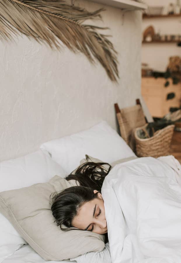 woman sleeping in bed