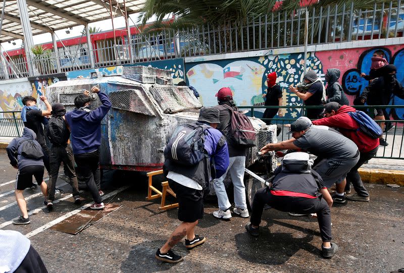 Protests against Chile's government in Valparaiso