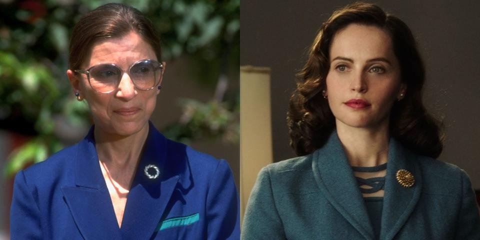 Felicity Jones and Ruth Bader Ginsburg