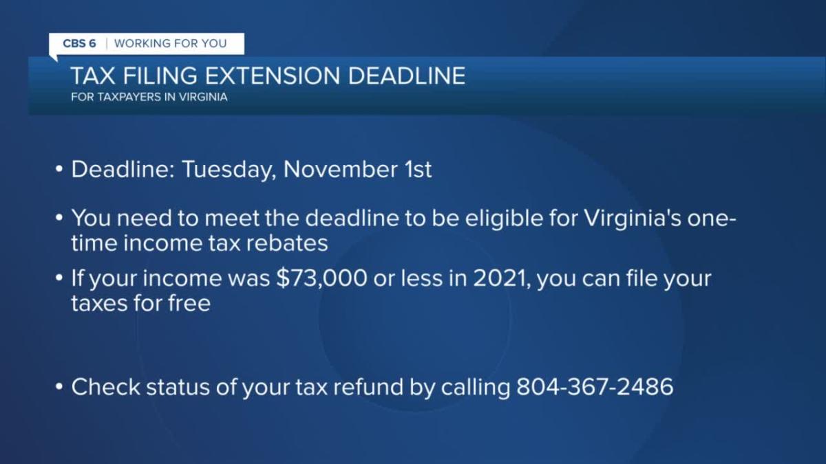 Filing extension deadline for Virginia taxpayers is nearing