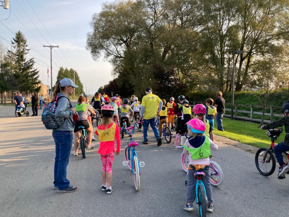 Students from around Cheboygan participate in the annual bikeathon at Gordon Turner Park to raise donations for St. Jude's Research Hospital.