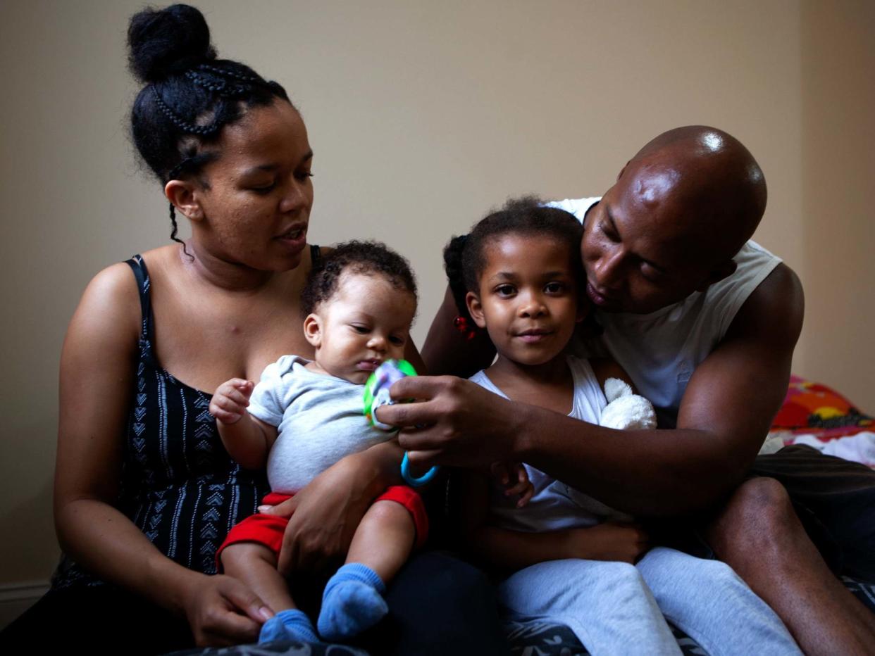 Joseph Nembhard, 38, who arrived in the UK when he was 17, has been split from his partner and children – aged five and eight months – after he was detained and issued deportation orders due to an alleged assault several years ago: Nancy Hurman