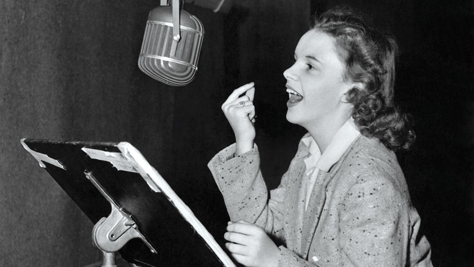 Judy Garland recording “Over the Rainbow” for MGM in 1938.