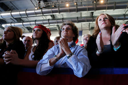 Supporters rally with Republican presidential nominee Donald Trump in Grand Junction, Colorado, U.S. October 18, 2016. REUTERS/Jonathan Ernst