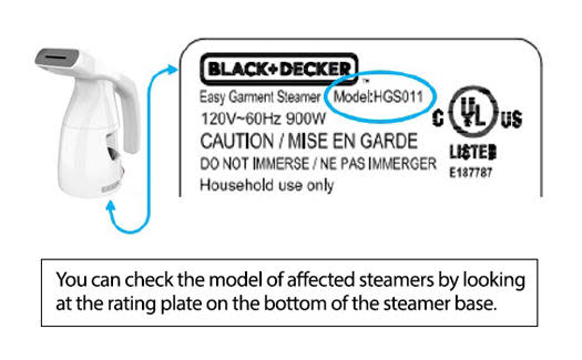 Image of recalled Black+Decker steamer. / Credit: Empower Brands