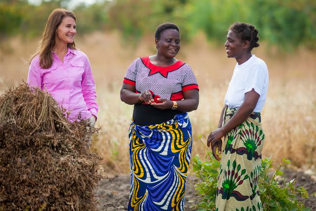 Frederic Courbet Melinda French Gates visit Patricia in her ground nuts fields in Dimi village, Malawi on June 22, 2015
