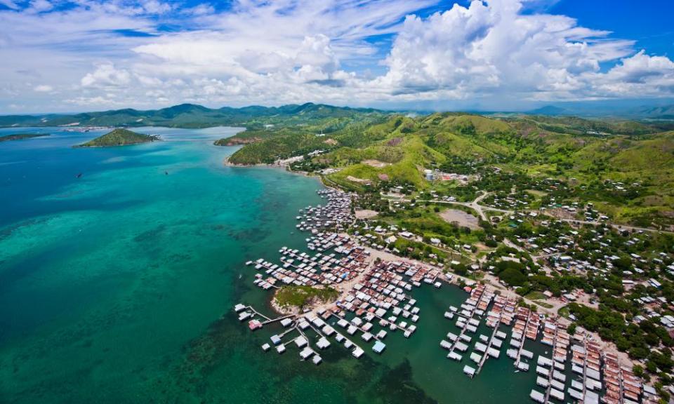 Aerial view over Hanuabada Village; Port Moresby, Papua New Guinea