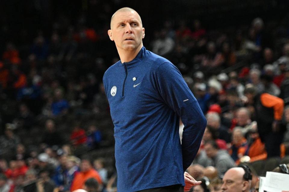 Former Kentucky center Mark Pope is in his fifth season as the head coach at BYU. Steven Branscombe/USA TODAY NETWORK