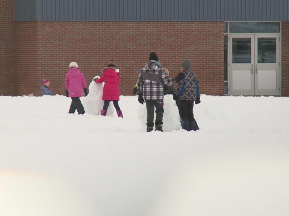 West Royalty Elementary has extra winter boots on hand for students who need them. Some have been donated by parents, but recently some teachers have also had to pitch in. (Sheehan Desjardins/CBC - image credit)