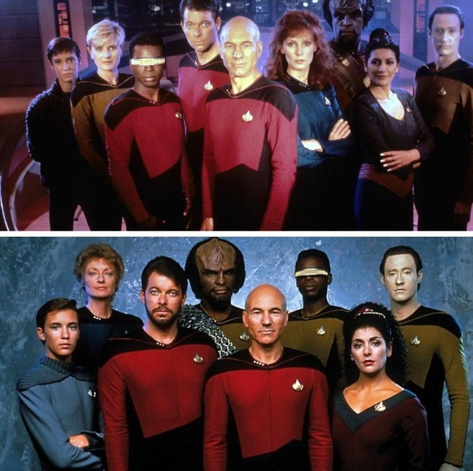 The original Star Trek: The Next Generation Starfleet uniforms, retired after season two.