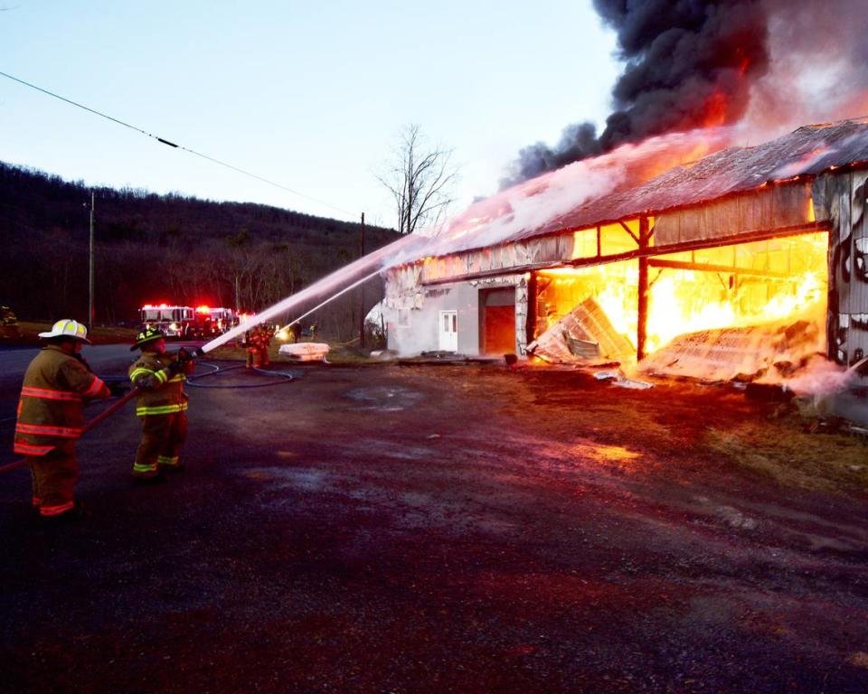Fire crews were called Monday, Jan. 16, 2023, to a barn fire in the 400 block of Upper Georges Valley Road in Potter Township.