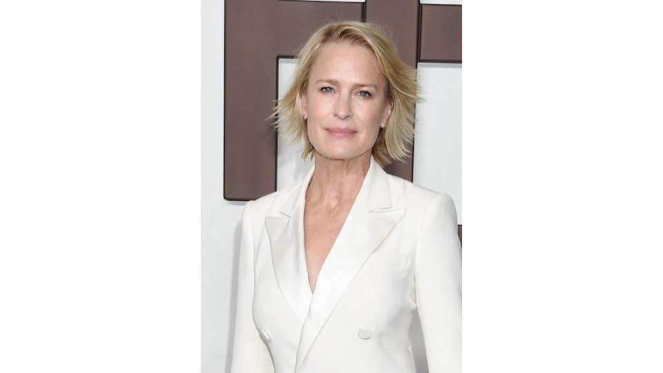 Robin Wright at the Ralph Lauren Spring 2024 Ready To Wear Fashion Show at the Brooklyn Navy Yard on September 8, 2023 in Brooklyn, New York.