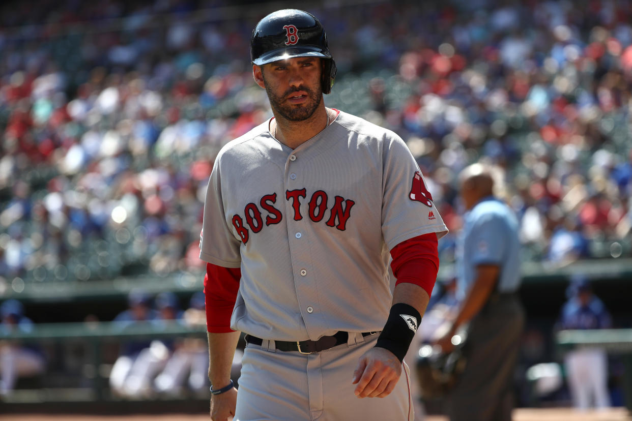 J.D. Martinez will remain with the Red Sox. (Ronald Martinez/Getty Images)