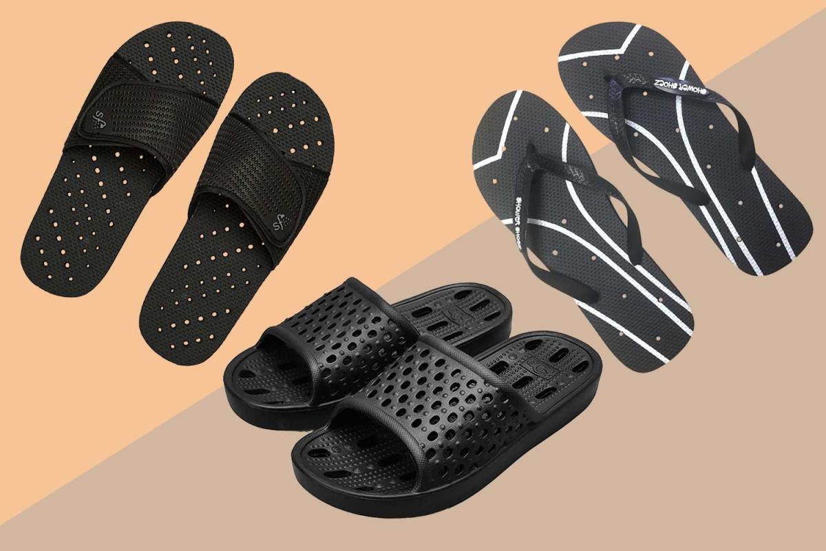 Anti-Slip Men's Shower Sandal (The Original Drainage Hole Sandal) Dorm  Products Cheap Shower Shoes For Guys