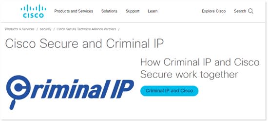 Criminal IP and Cisco SecureX/XDR: New Cybersecurity Alliance