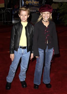 Cayden Boyd and Jenna Boyd at the Hollywood premiere of Warner Brothers' Harry Potter and The Chamber of Secrets