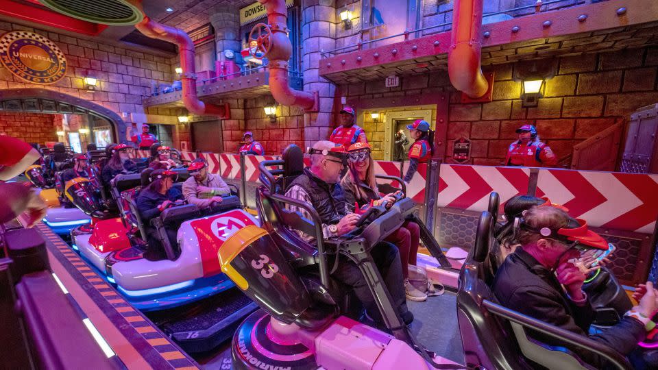 Mario Kart: Bowser's Challenge is among the highlights of the new Super Nintendo World theme part inside Universal Studios Hollywood. - Kyle Grillot/Bloomberg/Getty Images