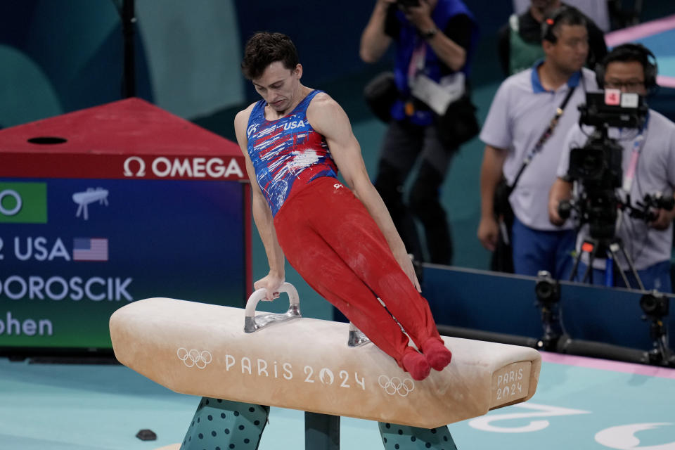 Job done. Pommel horse specialist Stephen Nedoroscik delivers for U.S