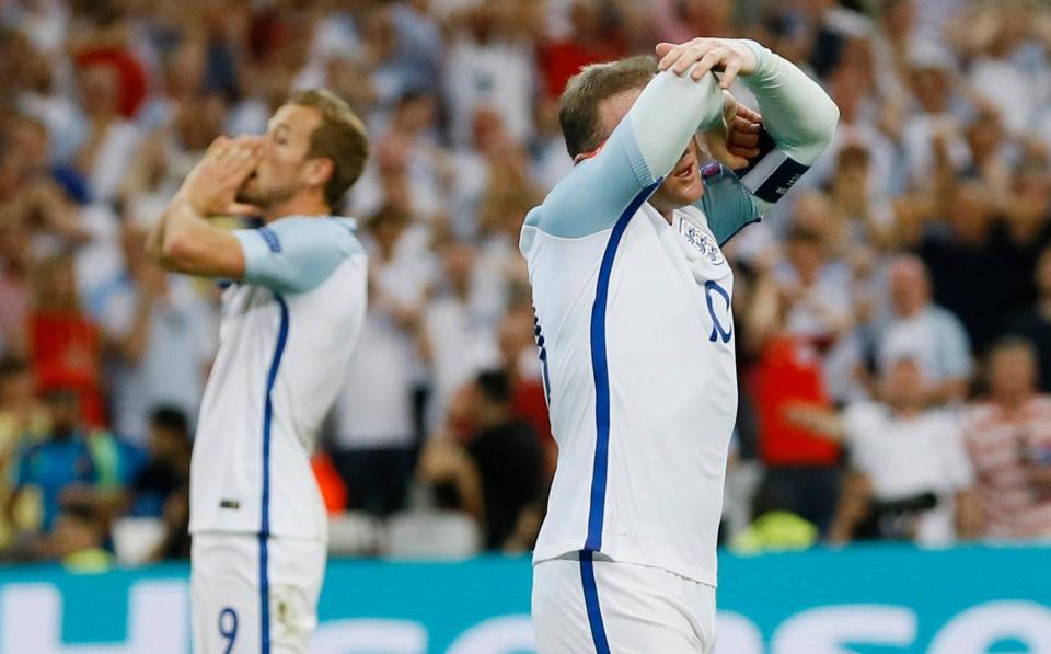 Harry Kane and Wayne Rooney after England's elimination from Euro 2016 - Harry Kane's record-breaking England career in four stages - AP/Kirsty Wigglesworth