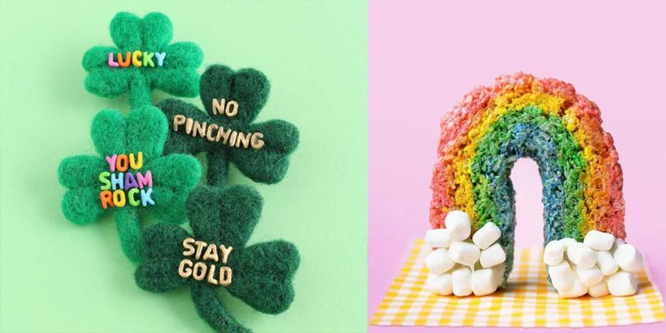 Easily DIY These Punny Shamrock Pins for Any St. Paddy's Day Guests