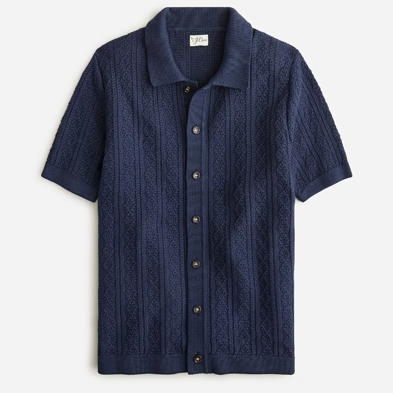 <p><a href="https://go.redirectingat.com?id=74968X1596630&url=https%3A%2F%2Fwww.jcrew.com%2Fp%2Fmens%2Fcategories%2Fclothing%2Fpolos%2Fsweater-polos%2Fshort-sleeve-heritage-cotton-pointelle-stitch-sweater%2FBW575%3Fdisplay%3Dstandard%26fit%3DClassic%26color_name%3Dnavy%26colorProductCode%3DBW575&sref=https%3A%2F%2Fwww.esquire.com%2Fstyle%2Fmens-fashion%2Fa60344834%2Fjcrew-annual-spring-sale-march-2024%2F" rel="nofollow noopener" target="_blank" data-ylk="slk:Shop Now;elm:context_link;itc:0;sec:content-canvas" class="link rapid-noclick-resp">Shop Now</a></p><p>Short-Sleeve Heritage Cotton Pointelle-Stitch Sweater</p><p>$59.50</p>