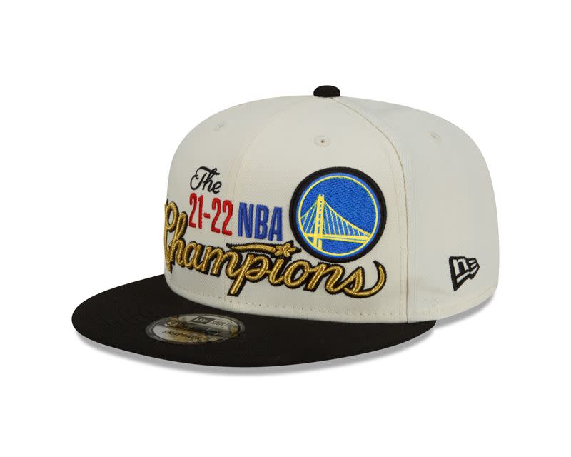 NBA 2021-22賽季極具紀念意義的「9FIFTY NBA22勇士冠軍帽」。（圖／品牌提供）