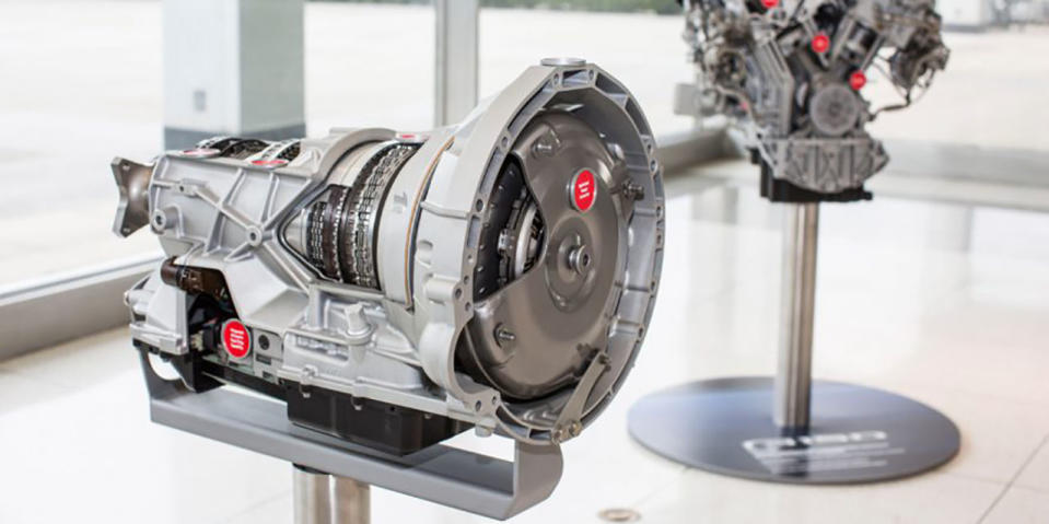 <p>Though much of the initial hype about this transmission centers on its installation in Ford's upcoming new Raptor and the Camaro ZL1, it will first go on sale in the 2017 F-150 that's coupled to the upgraded version of the Ford 3.5-liter EcoBoost V6, which now makes 375 horsepower and 470 lb-ft of torque. The 10R80 will be standard equipment with that engine and its close ratios nicely match the engine's copious low-rpm torque. On the EPA city cycle, the F-150 with this powertrain never sees engine rpm exceed 1450 rpm. In other words, plan to get much worse real-world fuel economy. Although, when you step into it, Ford claims the transmission and engine controls coordinate carefully to avoid situations where the engine comes onto boost exactly when the transmission downshifts, thereby providing a larger jolt of acceleration than the driver wanted.</p>