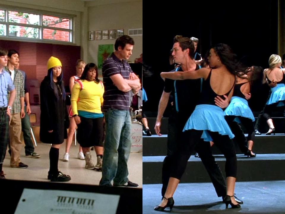 New Directions side by side with Vocal Adrenaline on "Glee."