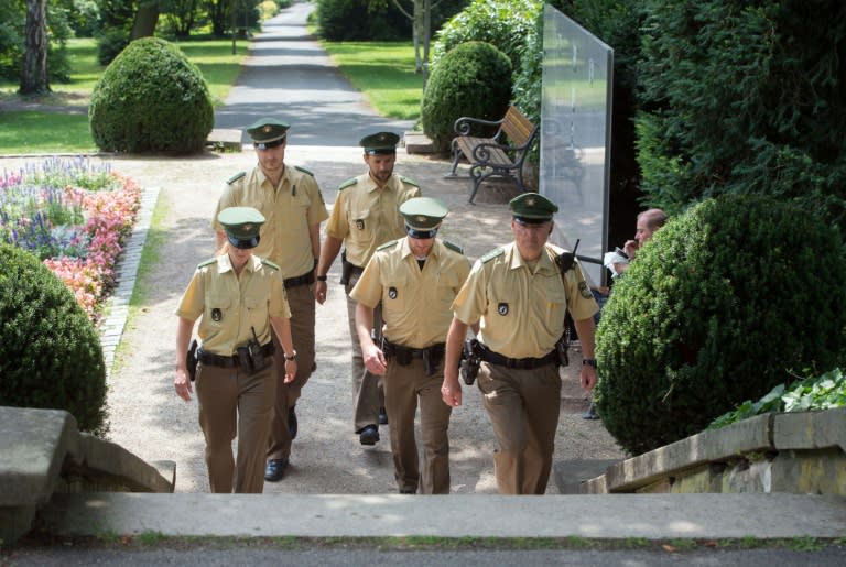 Police patrol ahead of the opening of Germany's legendary Bayreuth opera festival on July 25, 2016