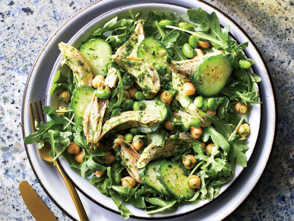 Chicken and Cucumber Salad With Parsley Pesto