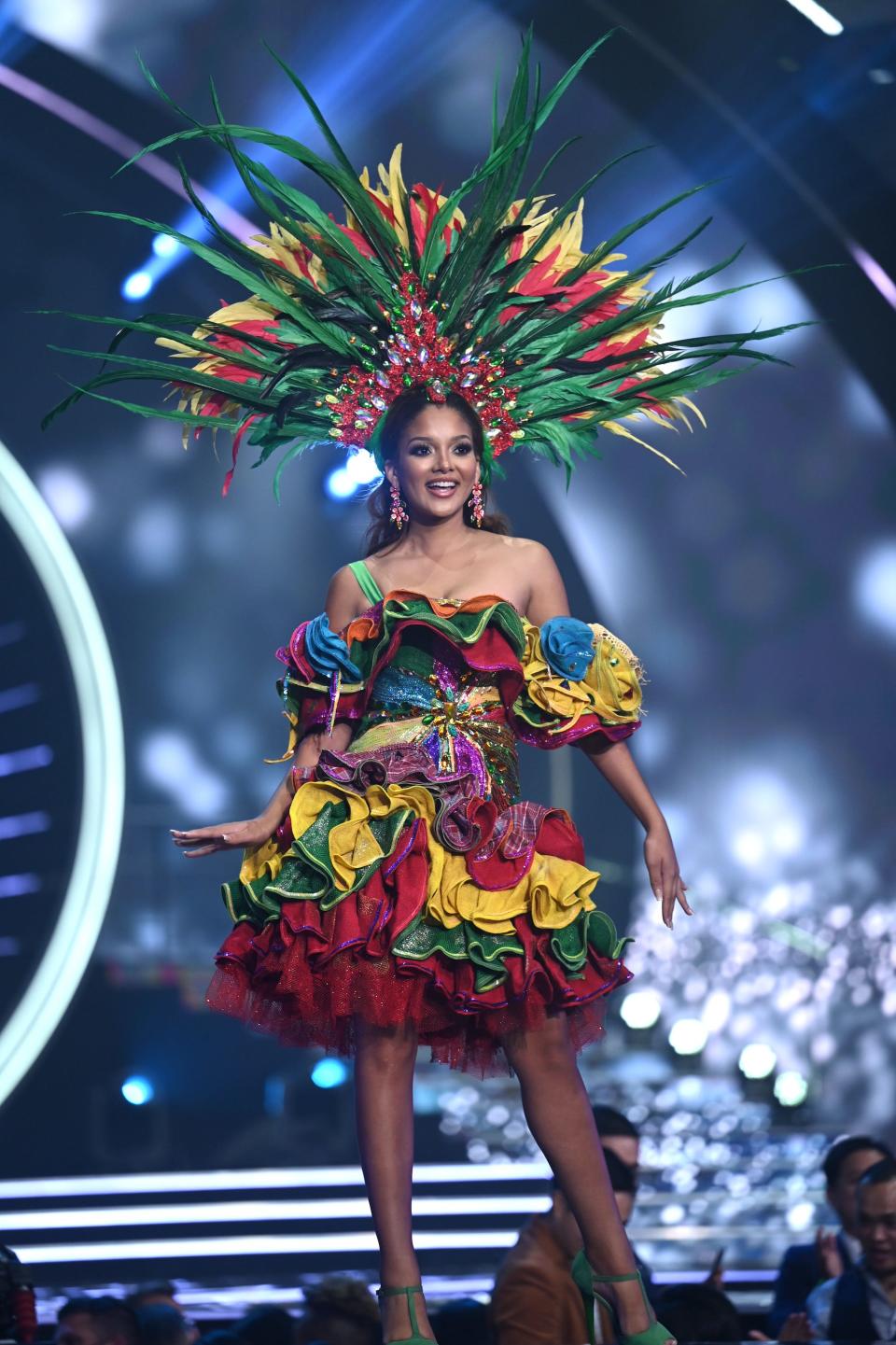 Miss Jamaica participates in the 2021 Miss Universe National Costume Contest.
