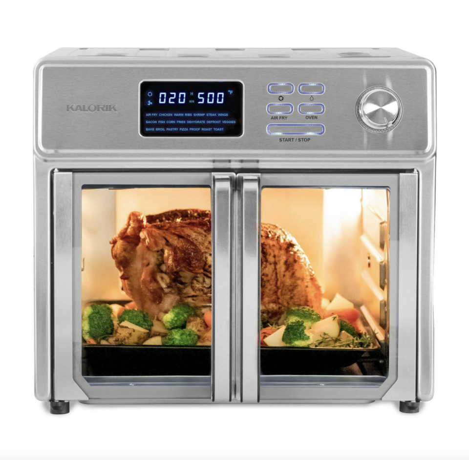 Kalorik MAXX Digital Air Fryer Oven with 9 Accessories with chicken inside (Photo via Walmart)