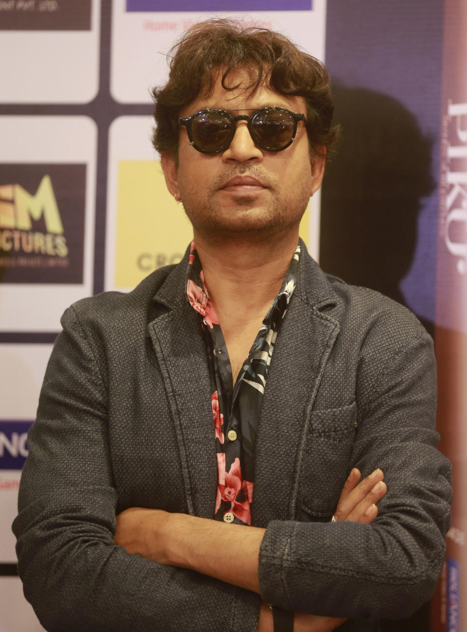 Indian actor Irrfan Khan poses during the DVD launch of the Bolywood film ‘Piku’ in Mumbai, India, Thursday, July 9, 2015. (AP Photo/Rafiq Maqbool)