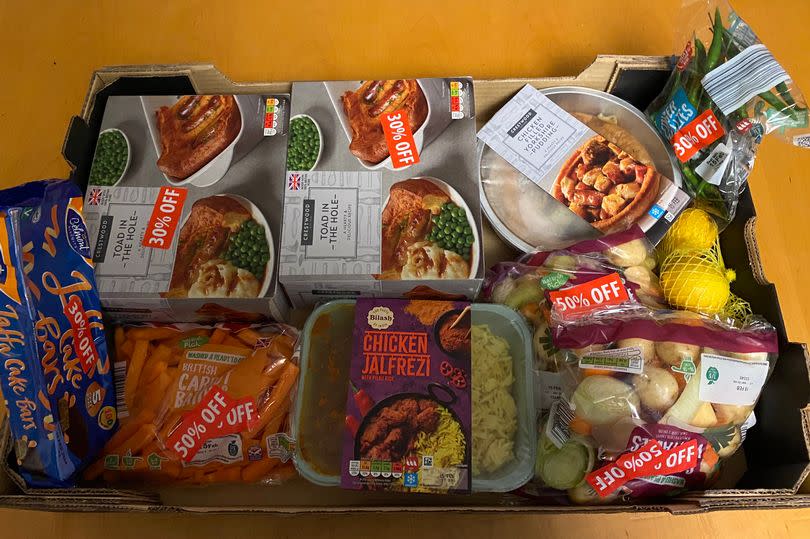 Contents of an Aldi Too Good To Go box