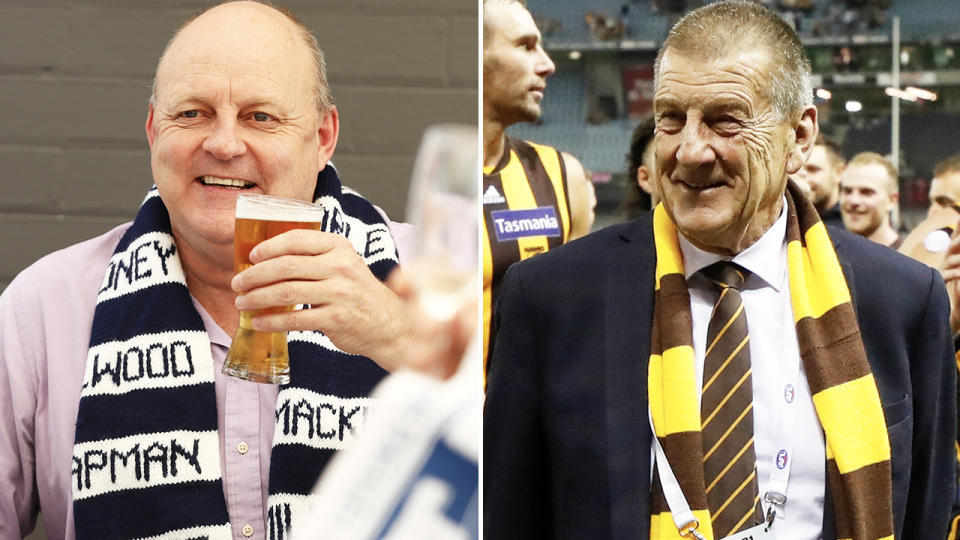 Billy Brownless and Jeff Kennett, pictured here at the AFL.