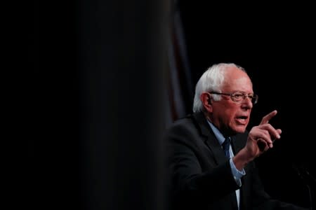 Democratic 2020 U.S. presidential candidate Senator Bernie Sanders attends a campaign event at George Washington University in Washington